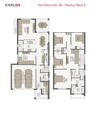 Kaplan Homes Floor Plan Northbrook 26-Media or Bed5 Portrait